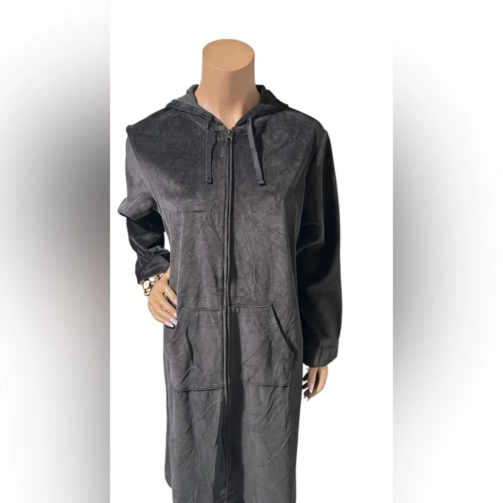 Elegant Black Hooded Lounge Robe☑️ - Picture 10 of 12